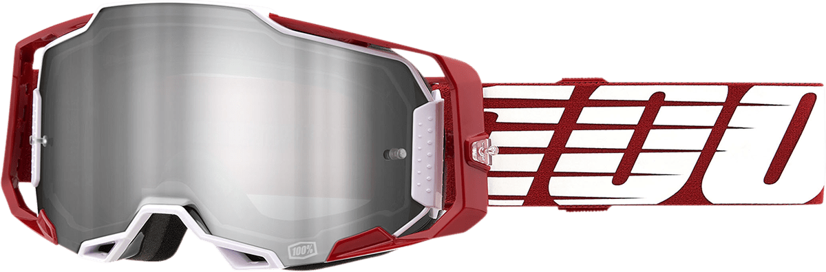 100% Armega Goggles - Oversized Deep Red - Flash Silver 50005 - 00009 - Moto - House MX