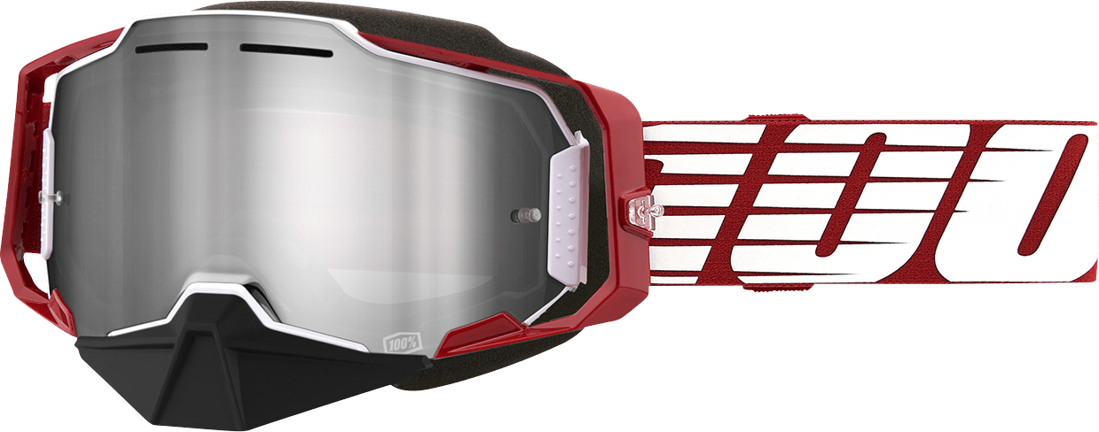 100% Armega Snow Goggles - Oversized Red - Silver Mirror 50008 - 00006 - Moto - House MX