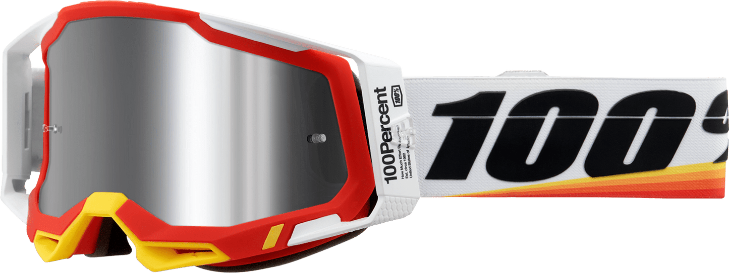 100% Racecraft 2 Goggles - Arsham Red - Silver Flash Mirror - Part 50010 - 00016 - Moto - House MX
