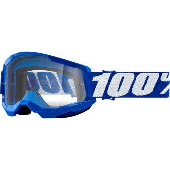 100% Strata 2 Motocross Goggles - Blue / Clear Lens - Adult 50027 - 00002 - Moto - House MX