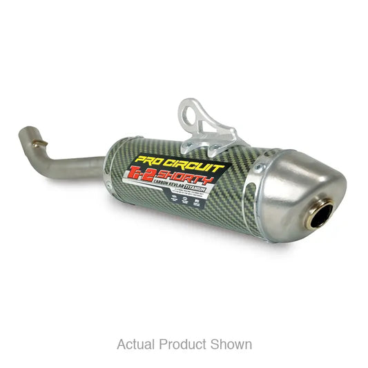 Pro Circuit Ti-2 Shorty Silencer MPN 1132212K featuring Carbon Kevlar shell and Titanium end-cap for Yamaha YZ125