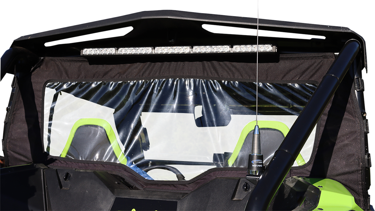 MOOSE OFFROAD 0521-1803 UTV Rear Windscreen Panel for 2019-2025 Honda Talon 1000R and 1000X, black nylon and clear vinyl - Moto-House MX