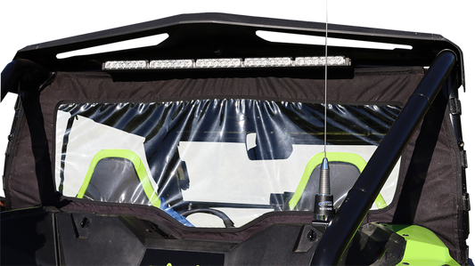 MOOSE OFFROAD 0521-1803 UTV Rear Windscreen Panel for 2019-2025 Honda Talon 1000R and 1000X, black nylon and clear vinyl - Moto-House MX