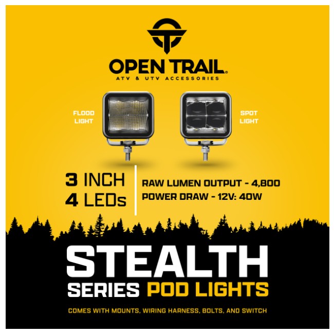 Open Trail Stealth Series LED Light Bar part number 12-9070 featuring high-intensity Cree LEDs and combo beam pattern