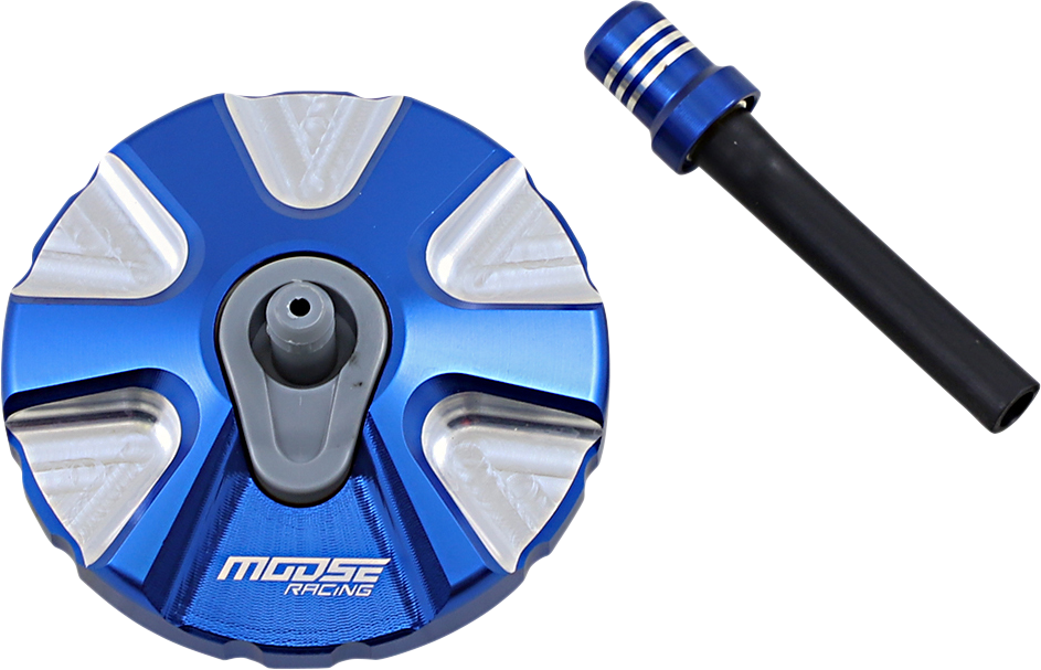 MOOSE Offroad T03-5111L Aluminum Gas Cap for Husqvarna - Durable Blue Fitment