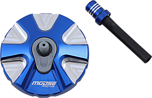 MOOSE Offroad T03-5111L Aluminum Gas Cap for Husqvarna - Durable Blue Fitment