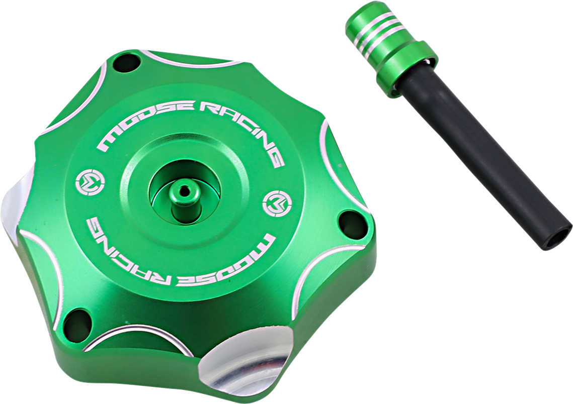 MOOSE OFFROAD Kawasaki T03-2116GN Aluminum Gas Cap - Durable Green Fitment