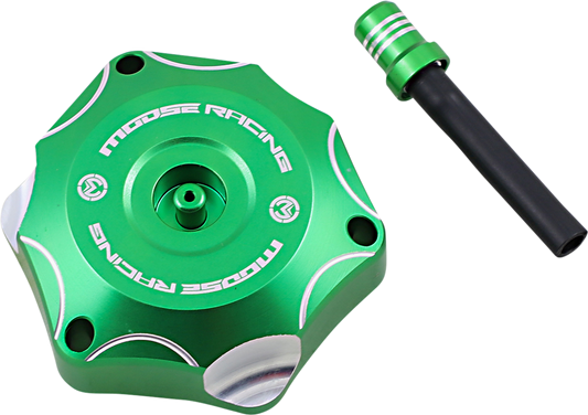 MOOSE OFFROAD Kawasaki T03-2116GN Aluminum Gas Cap - Durable Green Fitment
