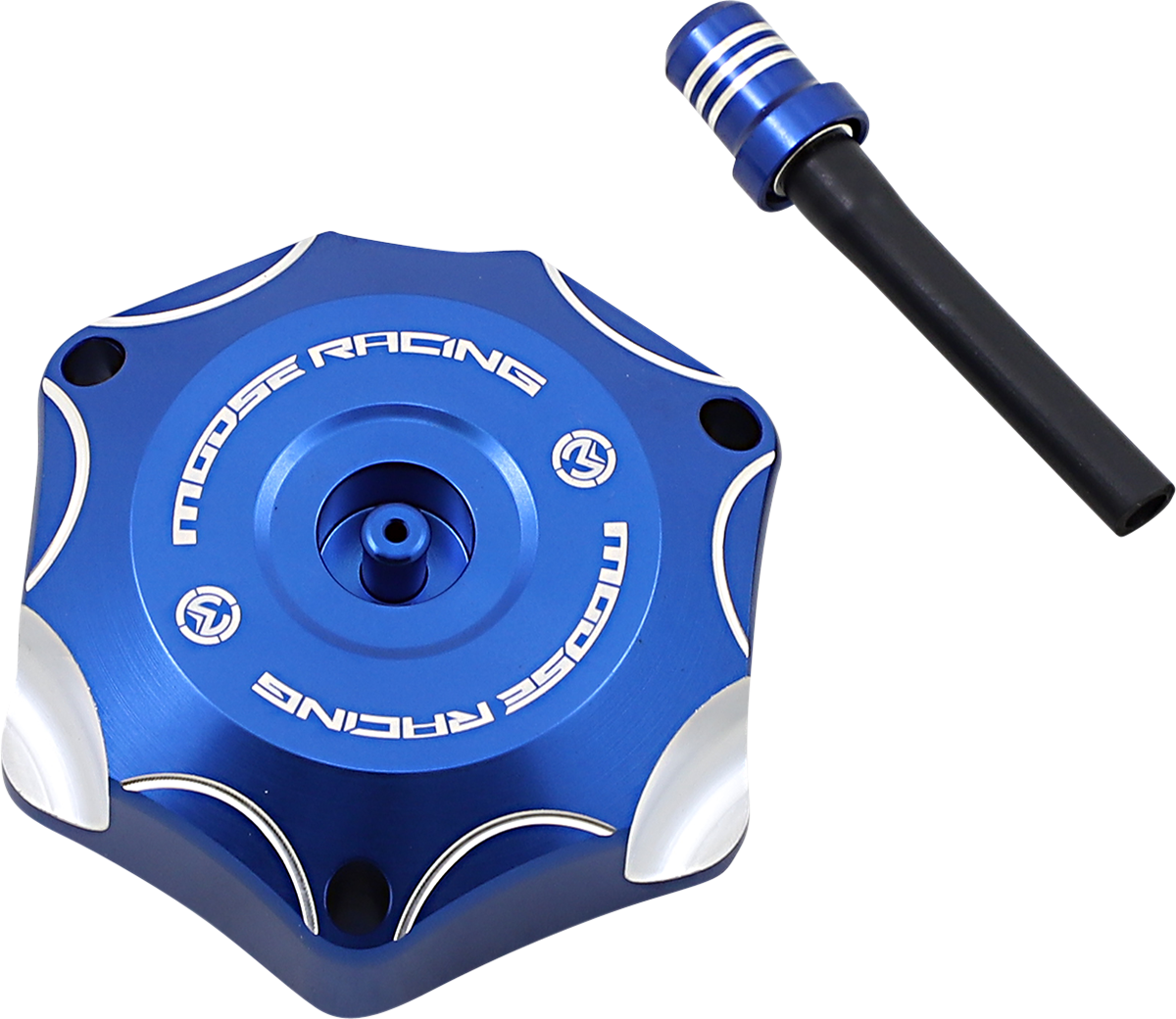 MOOSE OFFROAD T03-4131L Aluminum Gas Cap for Yamaha - Durable Blue Fitment