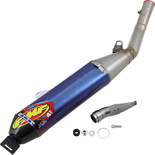 FMF Factory 4.1 RCT Slip-On Muffler - Blue Anodized Titanium with Carbon Fiber End Cap - WR450R 044466