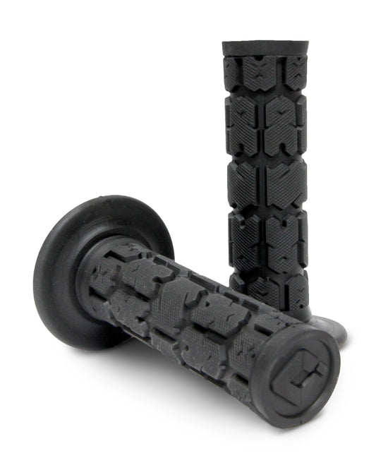 ODI Rogue Universal Lock-On Grips 32.5mm Black with Silver Clamps Hybrid Set for Surron Light Bee Talaria Sting Stark Varg Electric Dirt Bikes - Moto-House MX