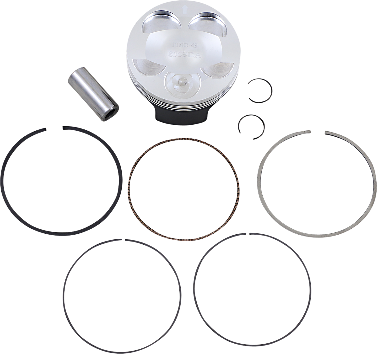 WOSSNER 8559DA Piston Kit 76.96 mm for Yamaha Motorcycles 2000-2023