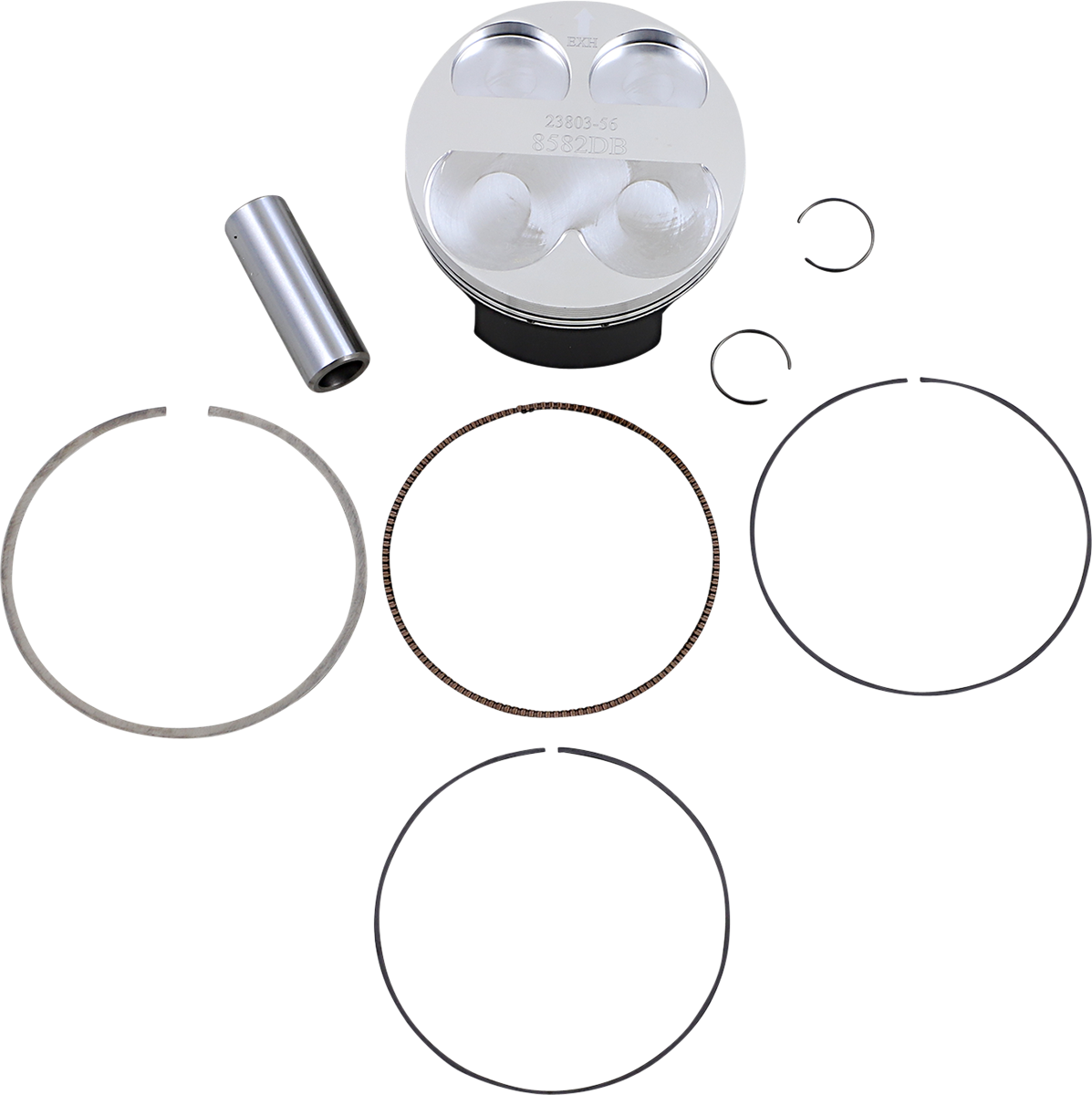 WOSSNER 8582DB Piston Kit - 76.97 mm for Kawasaki & Suzuki Motorcycles (2000-2023)