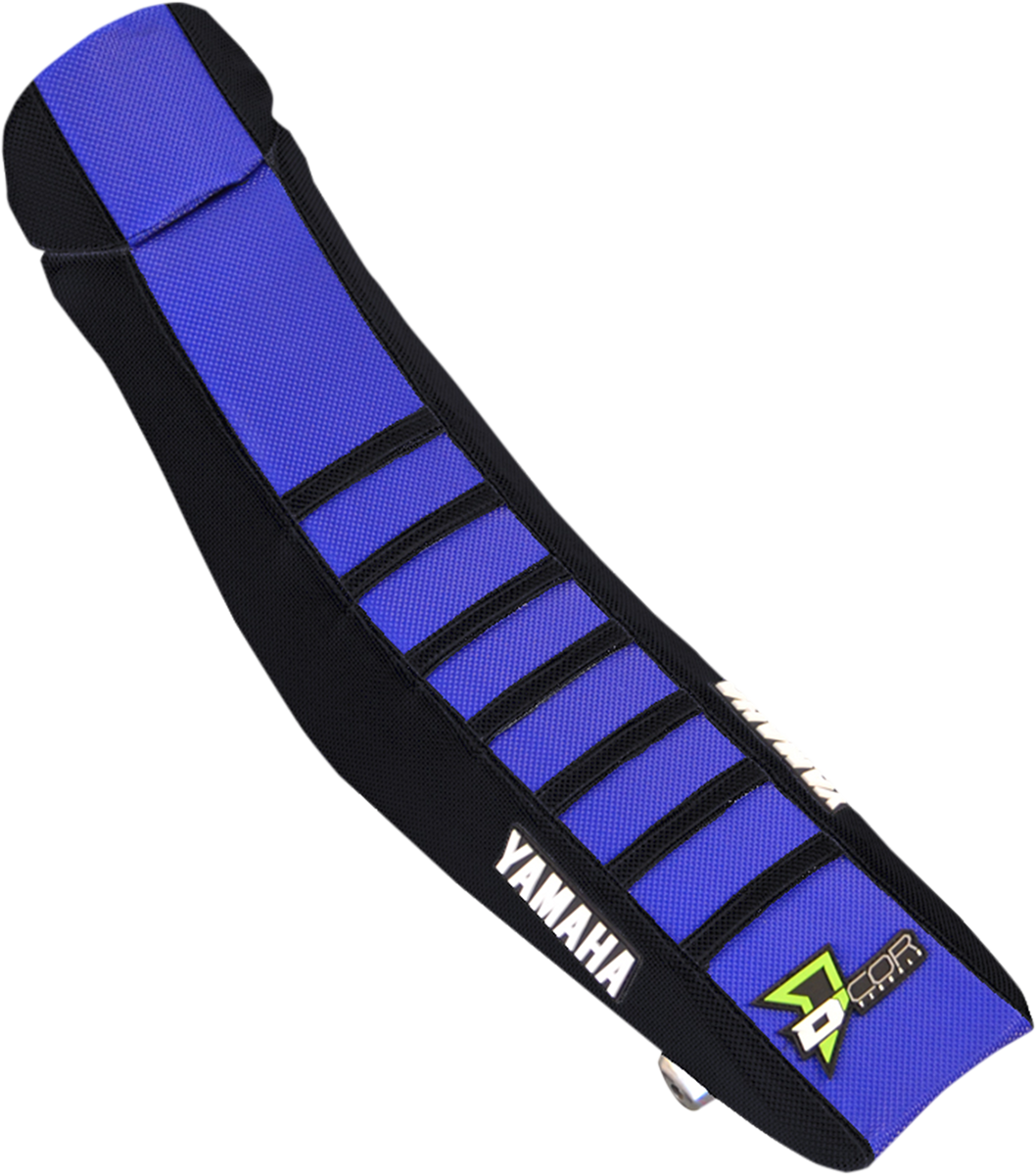 D'COR VISUALS 30-50-066 Seat Cover Black/Blue for Yamaha YZ65 2018-2026