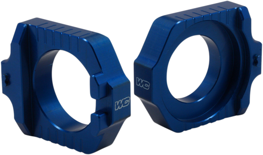 WORKS CONNECTION 17-250 Elite Axle Block Kit for MX, ATV, UTV – Blue