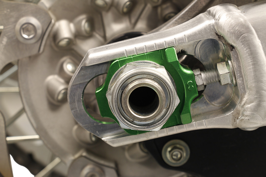 WORKS CONNECTION Elite Axle Block 17-248 for Kawasaki/Suzuki, Precision Alignment