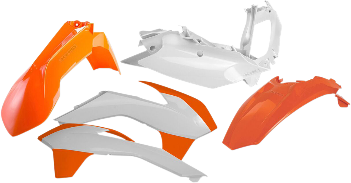 Acerbis 2374134891 Standard Replacement Plastic Kit in OEM Orange and White for 2014-2016 KTM EX/XC