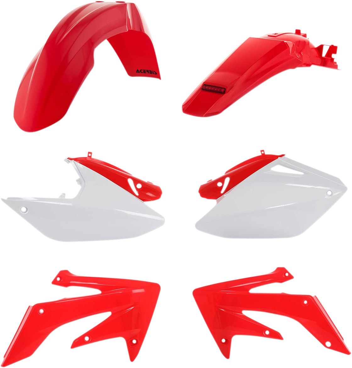Acerbis 2040970206 Standard Body Plastic Kit in OEM Red and White for 2004-2018 Honda CRF250X