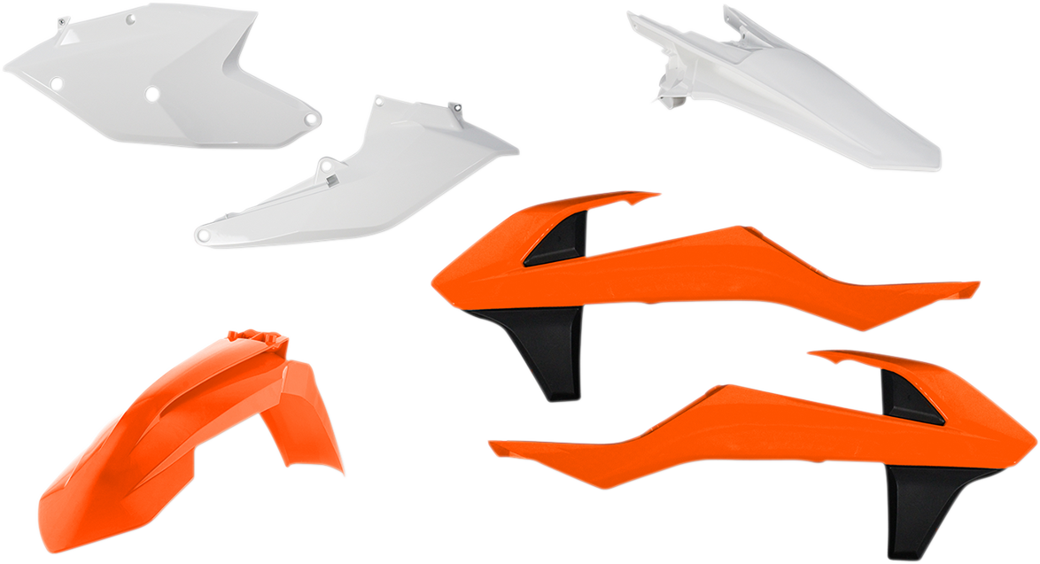 Acerbis 2421075135 Standard Replacement Plastic Kit in OEM Orange, Black, and White for 2016-2018 KTM SX and XC