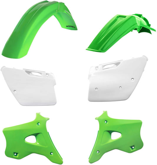 Acerbis 2070980208 Standard Replacement Plastic Kit in OEM Green and White for 1994-1998 Kawasaki KX