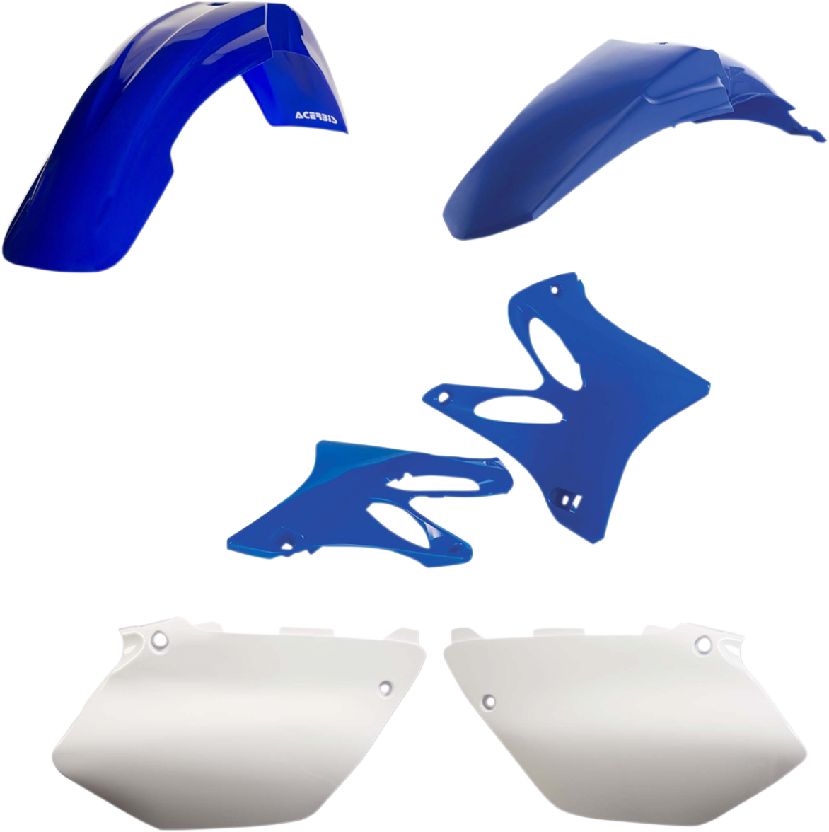 Acerbis 2041220206 Standard Replacement Plastic Kit in Blue and White for 2002-2005 Yamaha YZ125 and YZ250