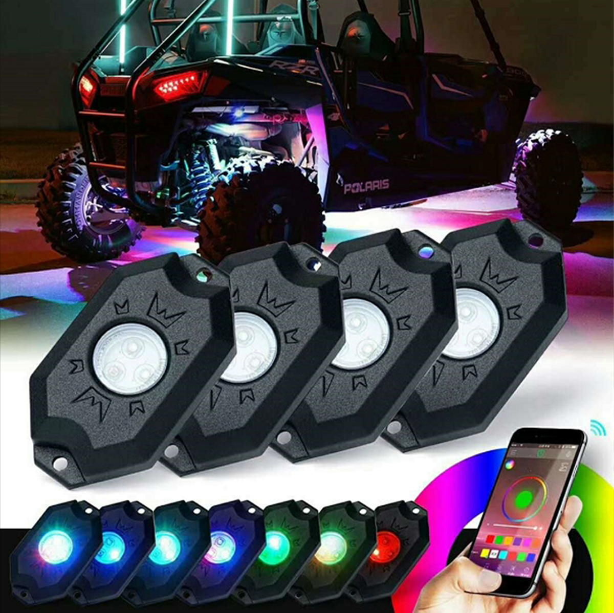 BRITE-LITES LED Rock Light Kit - RGB and Bluetooth
