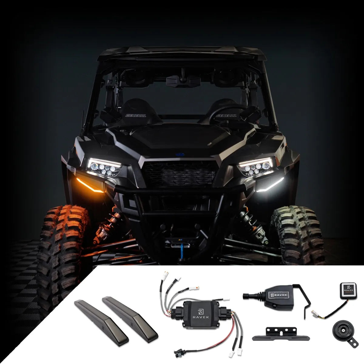 RAVEK 64-700SR Gen3 Speakeasy Turn Signal Kit Rocker Switches Polaris General - Moto-House MX