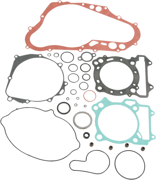 MOOSE OFFROAD 0934 0143 Complete Motor Gasket Kit showing a Stamped High Tech Engine and Transmission Case Rebuild Set with Valve Stem Seals for Suzuki DRZ400 and Kawasaki KLX400 Motorcycles - Moto House MX
