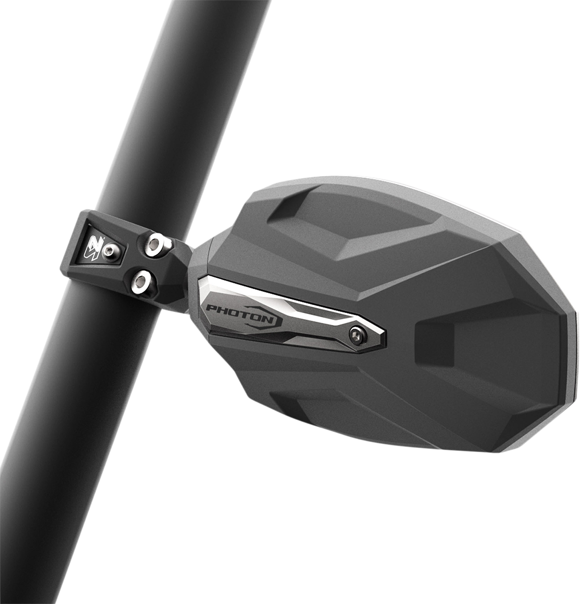 Seizmik Mirrors - Photon - Side View - Oval - Black & Silver