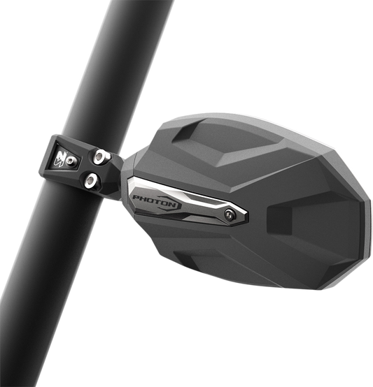 Seizmik Mirrors - Photon - Side View - Oval - Black & Silver