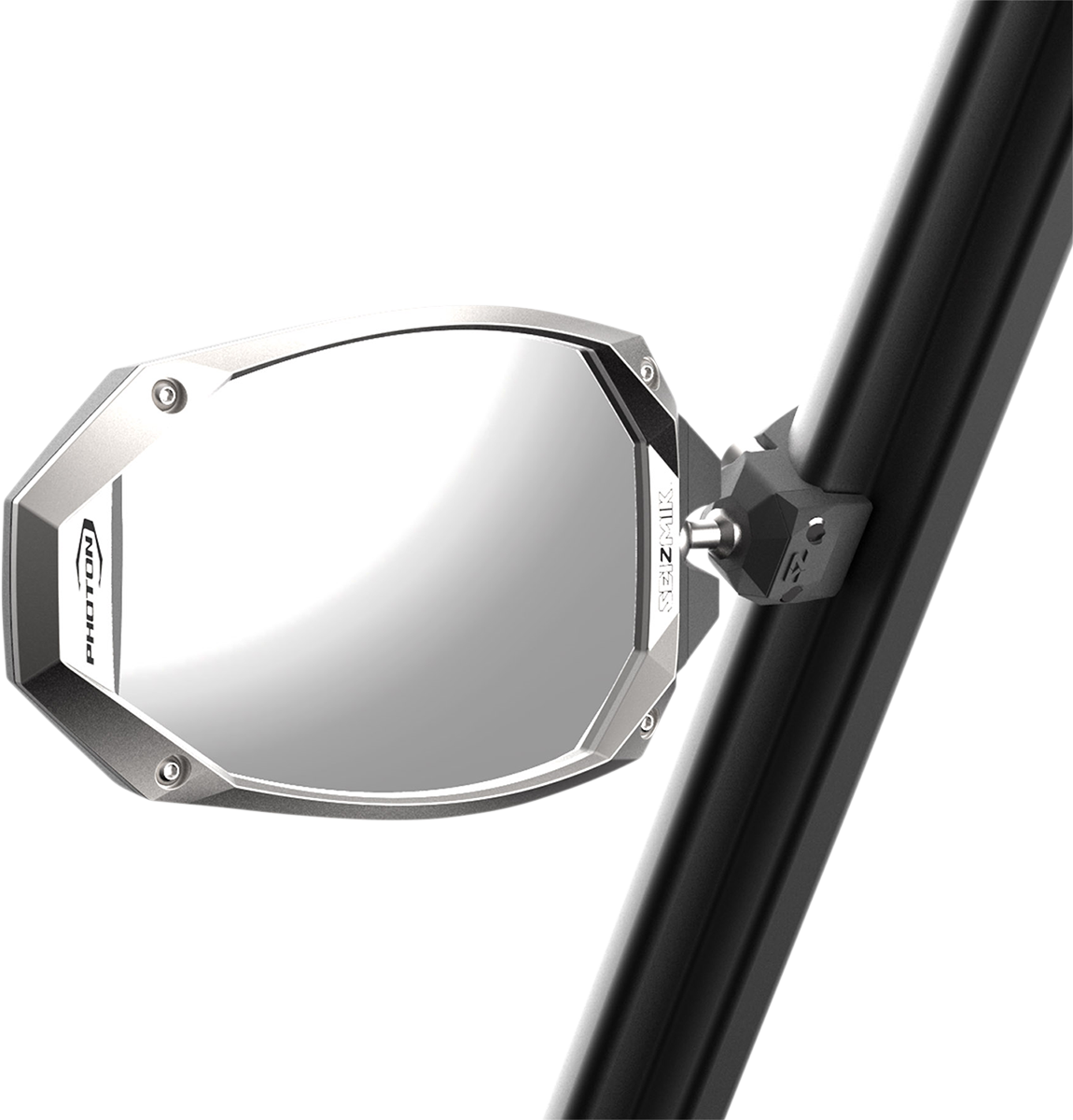 Seizmik Mirrors - Photon - Side View - Oval - Black & Silver