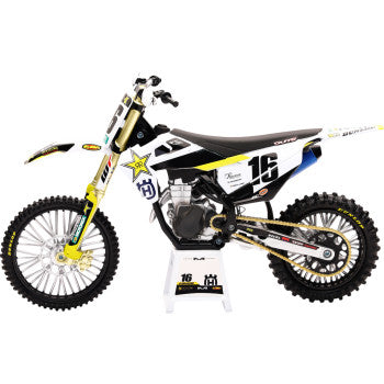 Rockstar Husqvarna Team Bike 2020 - Zach Osborne - 1:12 Scale - White/Black/Yellow | Moto-House MX