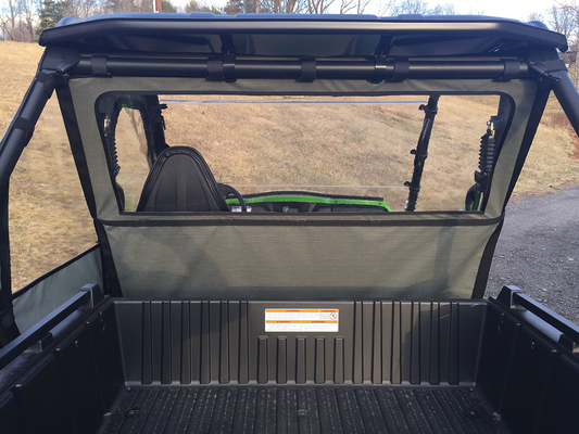 MOOSE OFFROAD 0521-1440 UTV Rear Windscreen Panel for 2014-2017 Kawasaki Teryx 800, black nylon and clear vinyl - Moto-House MX