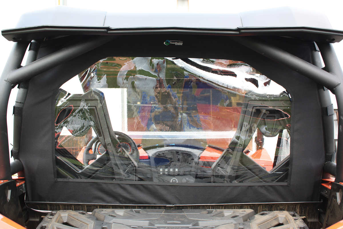 MOOSE OFFROAD 0521-1444 UTV Rear Windscreen Panel for 2011-2020 Can-Am Commander and Maverick, black nylon and clear vinyl - Moto-House MX