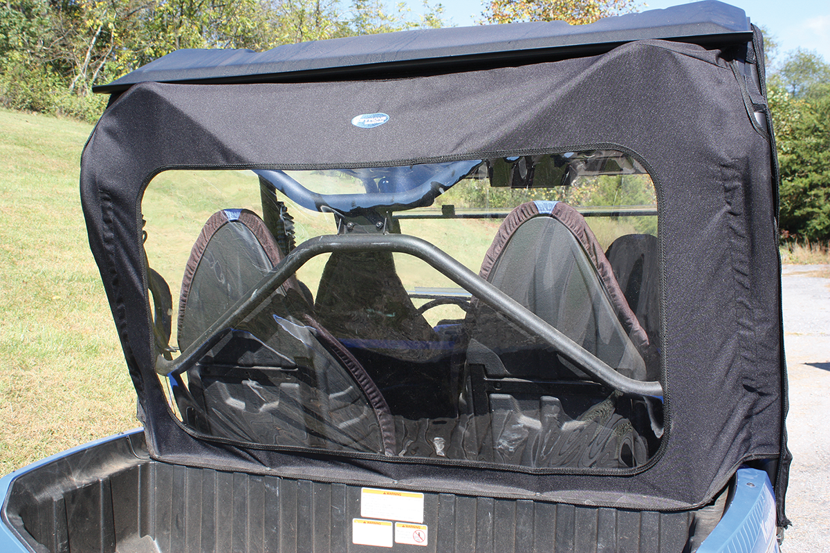 MOOSE OFFROAD 0521-1441 UTV Rear Windscreen Panel for 2014-2017 Kawasaki Teryx4, black nylon and clear vinyl - Moto-House MX