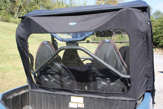 MOOSE OFFROAD 0521-1441 UTV Rear Windscreen Panel for 2014-2017 Kawasaki Teryx4, black nylon and clear vinyl - Moto-House MX