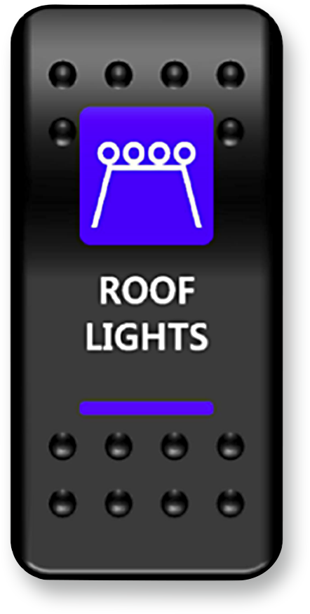 MOOSE OFFROAD RFL-PWR Black and Blue LED Rocker Switch with Grip Button for UTV Roof Light - Moto-House MX