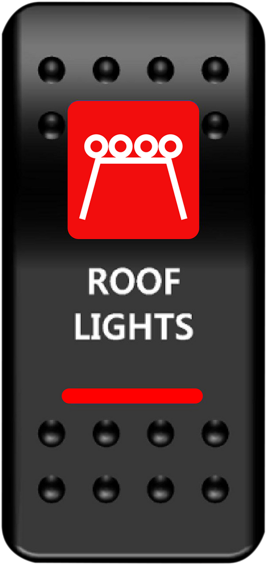 MOOSE OFFROAD RFL-PWR-R Black and Red LED Rocker Switch with Grip Button for UTV Roof Light - Moto-House MX