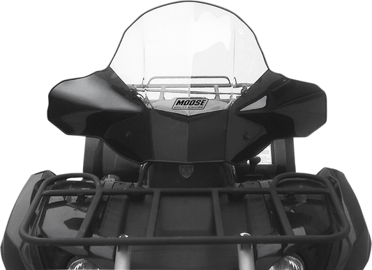 MOOSE OFFROAD LEMA100-0019 Universal Clear Polycarbonate ATV Windshield 19 Inch Height with Quick Release Breakaway Mounting - Moto-House MX