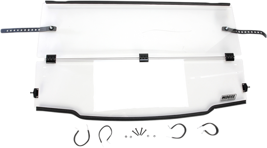 MOOSE OFFROAD LEMA100-0026 Clear Full Folding Polycarbonate Windshield for 2015-2019 Polaris Ranger Mid-Size 500 570 ETX EV - Moto-House MX