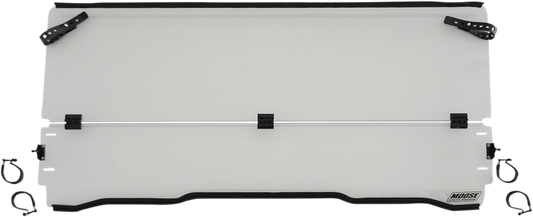 MOOSE OFFROAD 2317-0356 Clear Heavy Duty 4.5mm Thick Polycarbonate Centrally Hinged Tool Less Full Folding Windshield with Stainless Rubber Coated Straps for Honda SXS1000M5 SXS1000M3 Pioneer 1000 1000 5 UTV Side by Sides - Moto-House MX