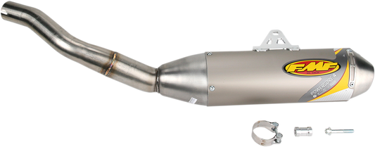 FMF 044224 Powercore 4 Champagne Anodized Aluminum Body Oval Slip On Muffler Silencer with Stainless Steel Conical Endcap and Removable Spark Arrestor for Yamaha YFZ450 Sport ATV UTV Riding Style - Moto-House MX
