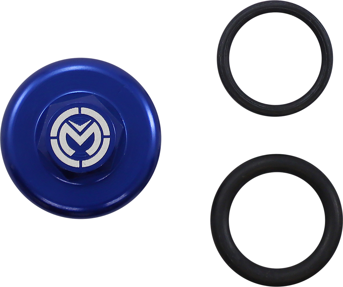 Moose Offroad T14-6302L Oil Cap for Yamaha - Blue Aluminum Cover
