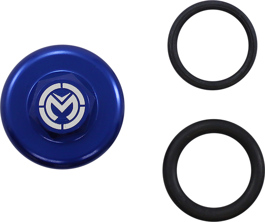 Moose Offroad T14-6302L Oil Cap for Yamaha - Blue Aluminum Cover