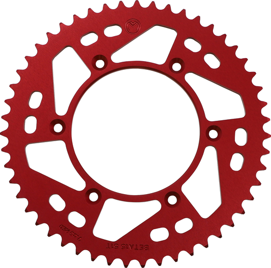 Moose Offroad 1211-1868 51 Tooth Red Aluminum Rear Sprocket for 2013 2014 2015 2016 2017 2018 2019 2020 2021 2022 2023 2024 2025 Beta Fitment - Moto-House MX
