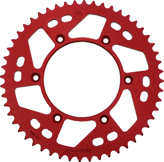 Moose Offroad 1211-1869 52 Tooth Red Aluminum Rear Sprocket for 2013 2014 2015 2016 2017 2018 2019 2020 2021 2022 2023 2024 2025 Beta Fitment - Moto-House MX