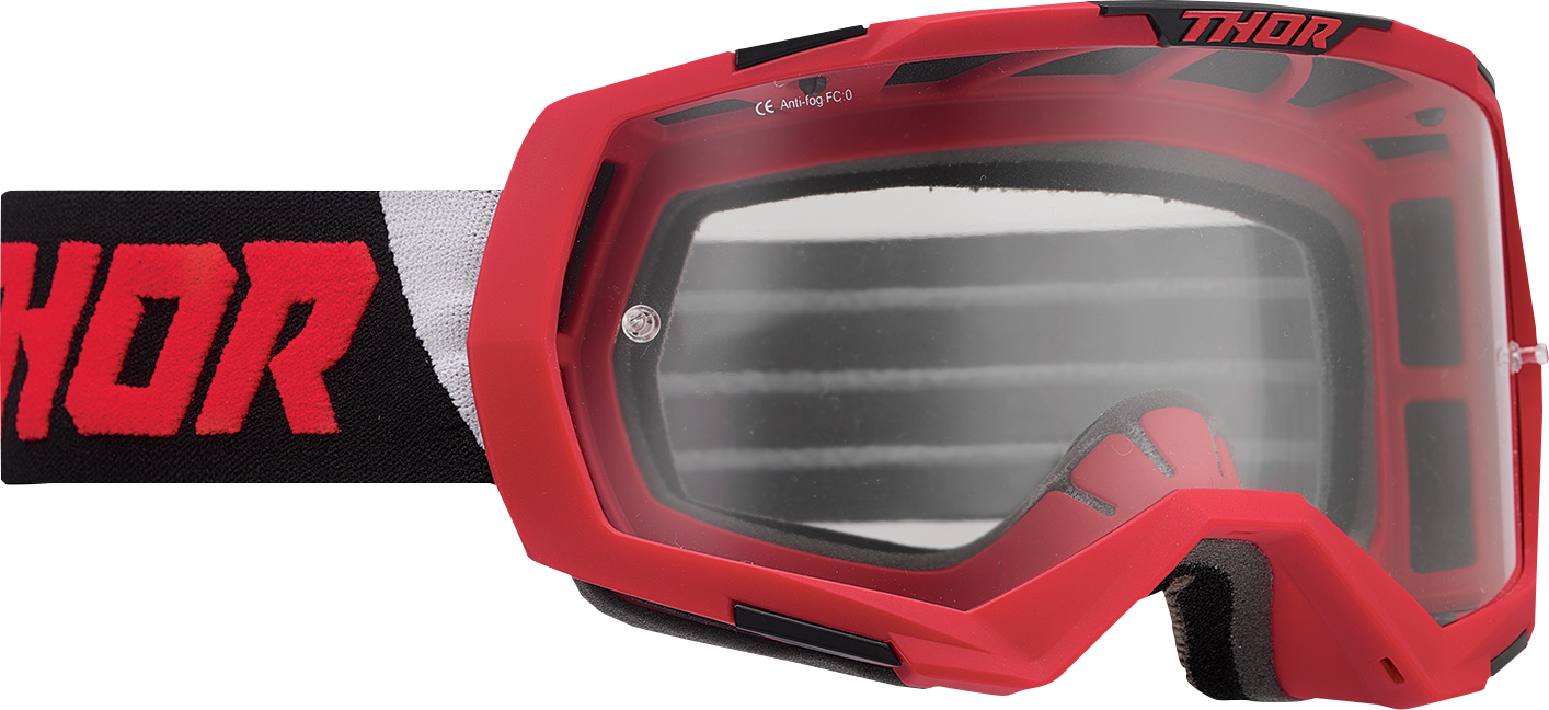 Thor 2601-2800 Regiment Goggle 2020s Red Black Clear Lens
