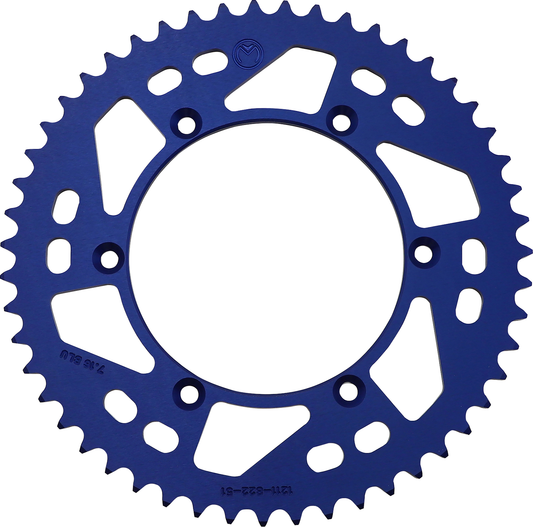 Moose Offroad 1211-1908 51 Tooth Blue Aluminum Rear Sprocket for Beta Gas Gas Sherco Suzuki Fitment - Moto-House MX