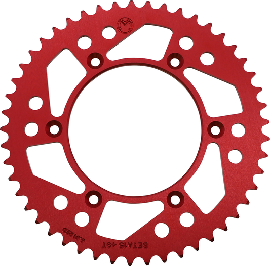 Moose Offroad 1211-1866 49 Tooth Red Aluminum Rear Sprocket for 2013 2014 2015 2016 2017 2018 2019 2020 2021 2022 2023 2024 2025 Beta Fitment - Moto-House MX
