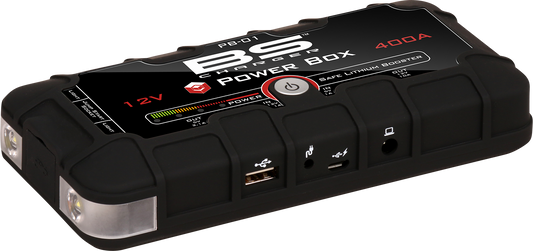BS Battery PB-02 Booster Power Box Jump Starter 700556 600A/1200A Peak for Vehicles 2010-2024 Motorcycle & Car